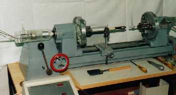 (Click To Zoom) glass lathe for repair or fabrication of pyrex laser tubes